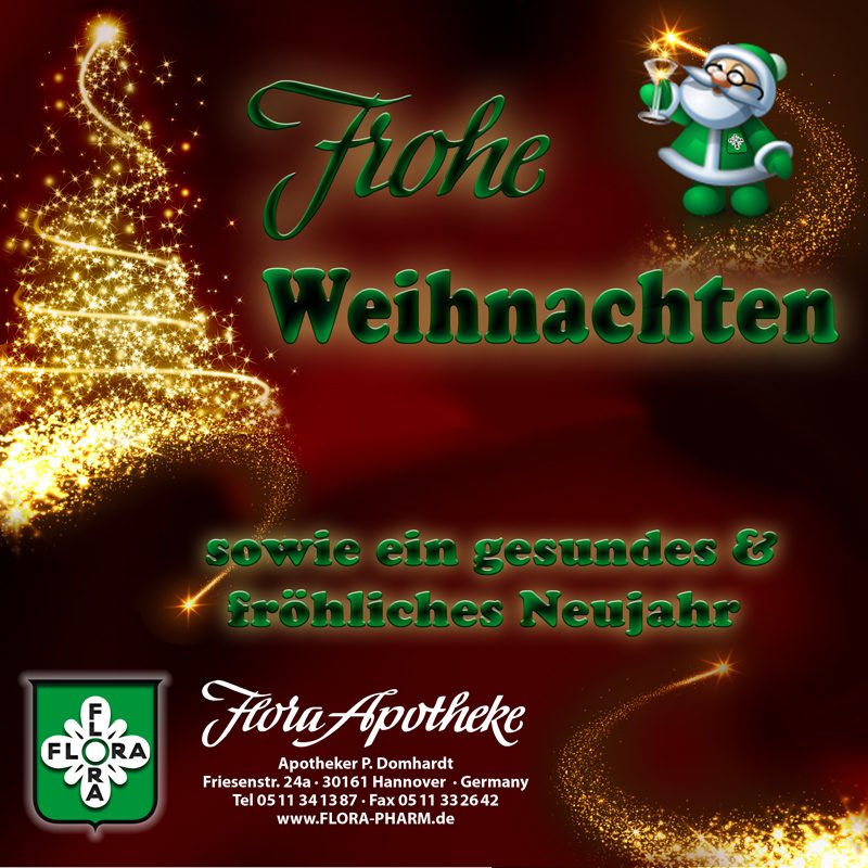 Flora Weihnachtskarte quadrat