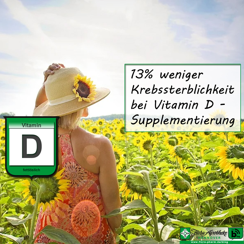 13% geringere Krebssterblichkeit bei Vitamin D Supplementierung nach aktuellen Studien