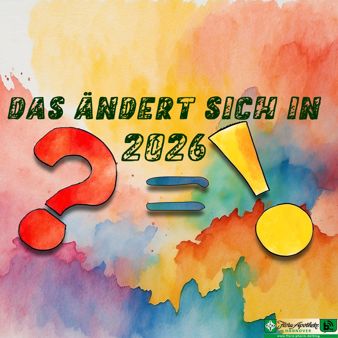 In 2026 ändert sich wieder so einiges. Das Bild zeigt dies als Text auf buntem Hintergrund und symbolisiert mit "?=!", dass hier Antworten folgen