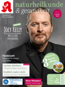 Bild vom Cover des "Naturheilkunde & Gesundheit" Heftes 02/26 mit Joey Kelly, aus dem der Text zu diesem Artikel stammt. Der Verlag hat uns die Nutzung freundlicherweise genehmigt.