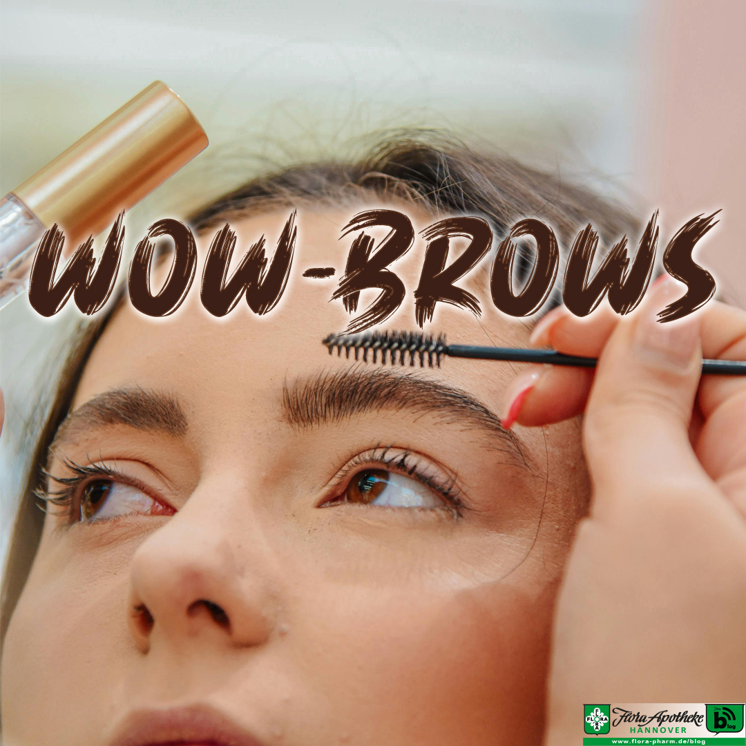 Wow-Brows. Es geht um Augenbrauen und Styling-Trends. Das Bild zeigt die Augenbrauenbehandlung einer jungen Frau